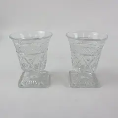 Vintage Imperial Glass Cape Cod Oyster Fruit Cocktail Glasses Set of 2