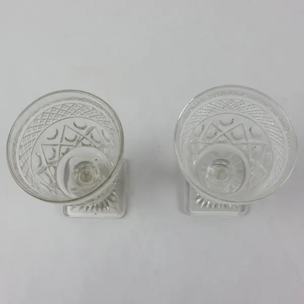 Set of 2 Vintage Imperial Glass Cape Cod Wafer Stem Water Goblets