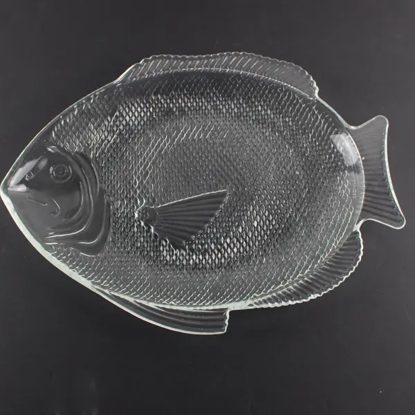 Vintage Clear Glass Fish Platter 15" Ovenproof Serving Dish