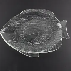 Vintage Clear Glass Fish Platter 15" Ovenproof Serving Dish