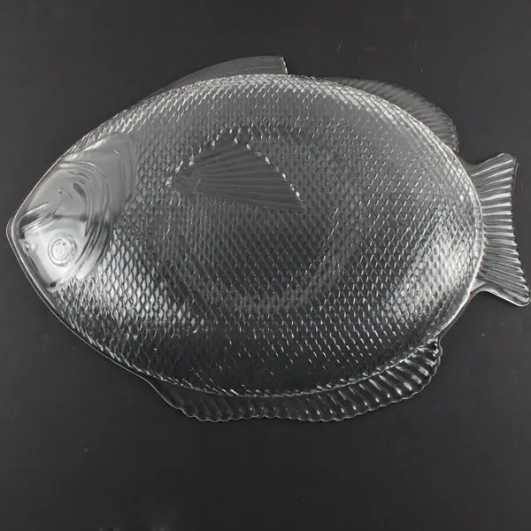 Vintage Clear Glass Fish Platter 15" Ovenproof Serving Dish