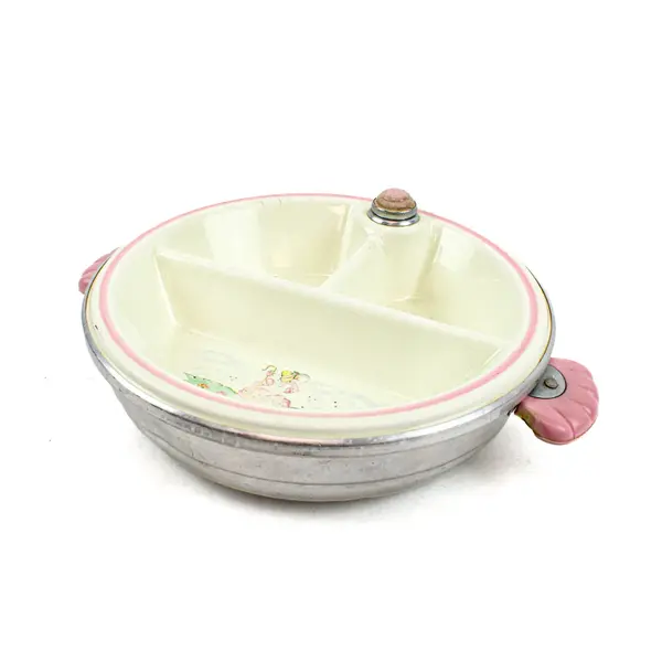 Vintage Little Bo Peep Child's Food Warming Plate Hot Water