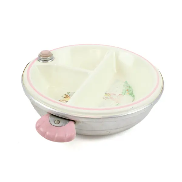 Vintage Little Bo Peep Child's Food Warming Plate Hot Water