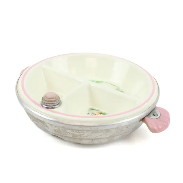 Vintage Little Bo Peep Child's Food Warming Plate Hot Water