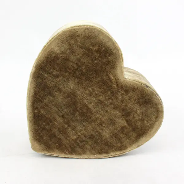 Vintage Heart Shaped Fabric Covered Trinket Box Padded Satin Lid Roses