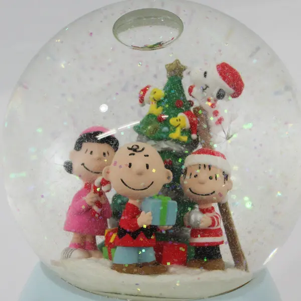 Kurt Adler Peanuts Lighted Musical Christmas Snow Globe Animated Movement
