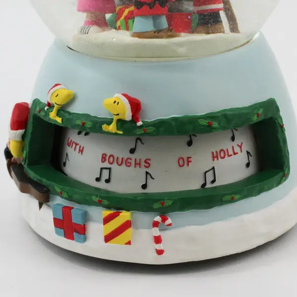 Kurt Adler Peanuts Lighted Musical Christmas Snow Globe Animated Movement