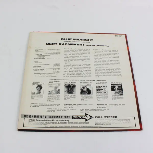 Bert Kaempfert Blue Midnight & Other Fabulous Instrumentals 12" LP Record