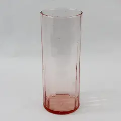 Tall Smooth Peach Pink Glass Cylinder Vase 10.75" Home Décor