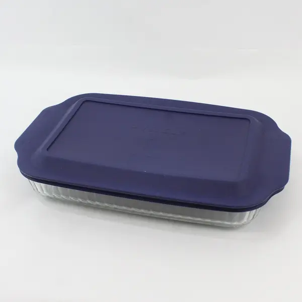 Pyrex 233-S 3 Qt Clear Glass Casserole Dish Plastic Lid Carrying Bag