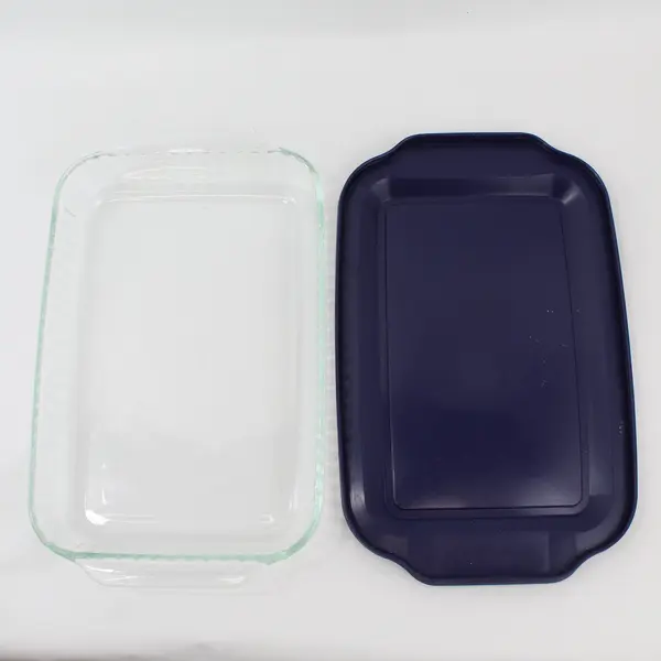 Pyrex 233-S 3 Qt Clear Glass Casserole Dish Plastic Lid Carrying Bag
