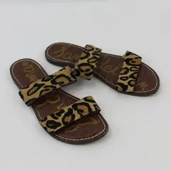 Sam Edelman Jaguar Print Dyed Haircalf Sandals Women's Size 8.5