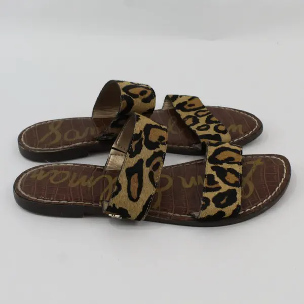Sam Edelman Jaguar Print Dyed Haircalf Sandals Women's Size 8.5