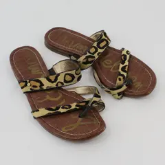 Sam Edelman Jaguar Print Dyed Haircalf Sandals Women's Size 8.5 FLAWED
