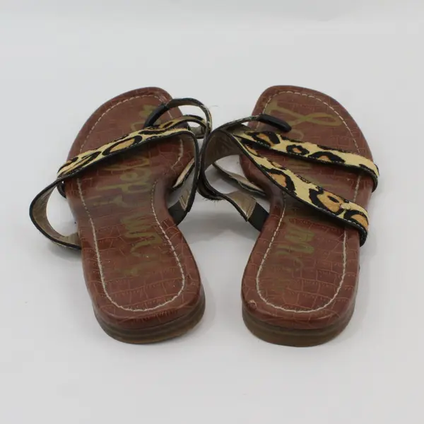 Sam Edelman Jaguar Print Dyed Haircalf Sandals Women's Size 8.5 FLAWED