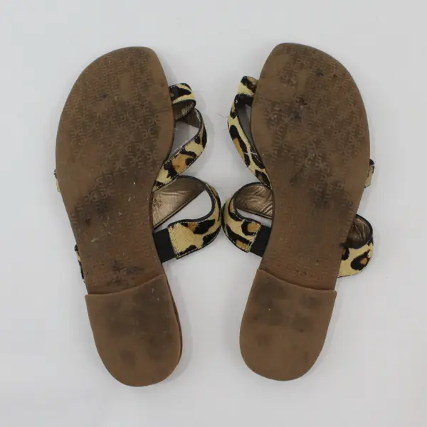 Sam Edelman Jaguar Print Dyed Haircalf Sandals Women's Size 8.5 FLAWED