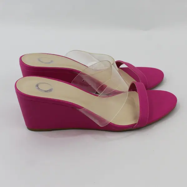 Journee Angelina Magenta Pink Wedge Dress Sandals Women's Size 9