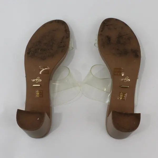 42 Gold Beige Heeled Sandals Women's Size 8.5M Dress Wedding Shoes