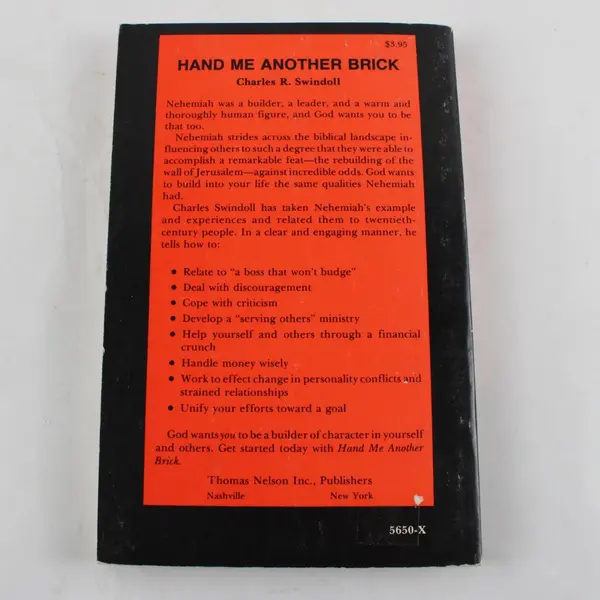 Hand Me Another Brick Charles R. Swindoll Effective Leadership Paperback 1978