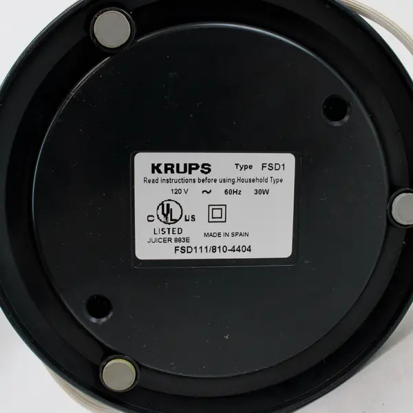 Krups Electric Citrus Juicer FSD1 25 Oz 800ml White Reamer