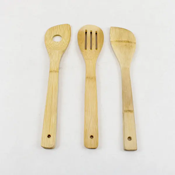 Lot of 3 Bamboo Kitchen Utensils Personalized Engraved Set Spatula Turner