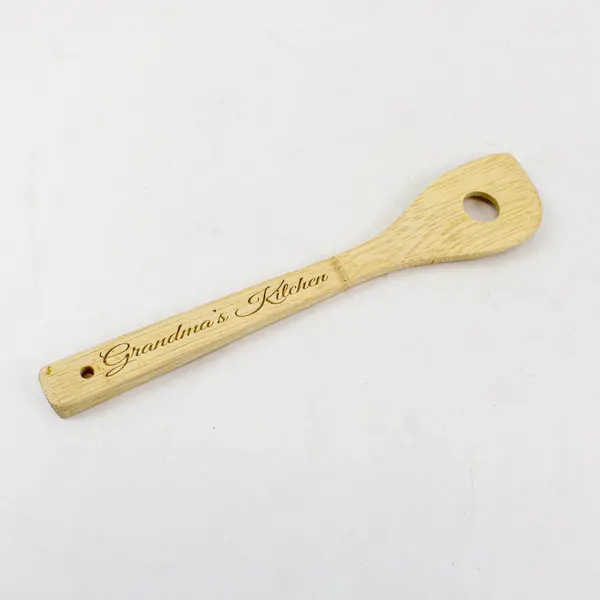 Lot of 3 Bamboo Kitchen Utensils Personalized Engraved Set Spatula Turner