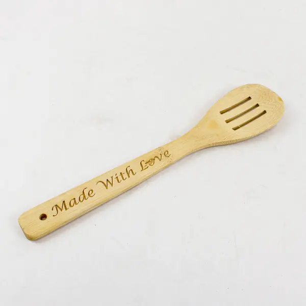 Lot of 3 Bamboo Kitchen Utensils Personalized Engraved Set Spatula Turner
