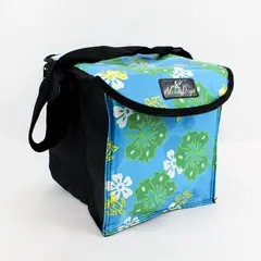 Aloha Days Insulated Lunch Bag Cooler Tote Blue Floral Sea Turtle