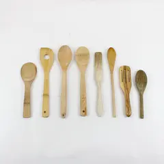 Lot of 8 Assorted Wooden Kitchen Utensils Spoons Spatulas 1 IKEA-Marked Piece