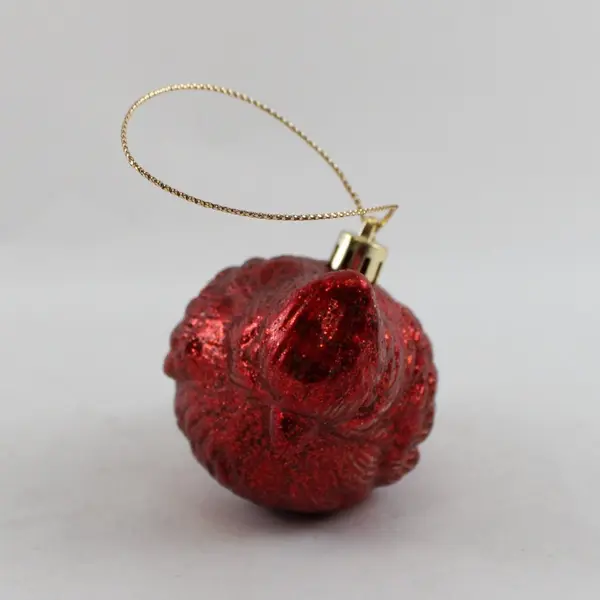 Hand Blown Red W/Glitter Cardinal Glass Ornament 2.5" Tall Good