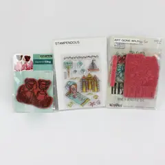 Lot of 3 Packs of Cling Stamp Sets Assorted Brands, 2 New 2017