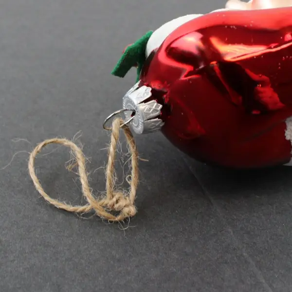Vintage Blown Glass Santa Claus Head Ornament Mini String Lights 5 Inch