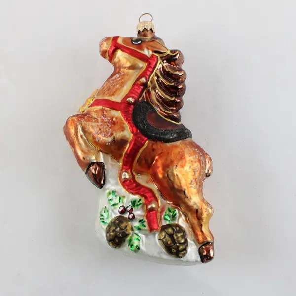 Christopher Radko 1997 Vintage Christmas Filly Hand Painted Glass Ornament 6.75"