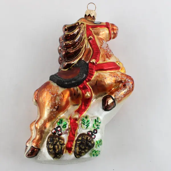 Christopher Radko 1997 Vintage Christmas Filly Hand Painted Glass Ornament 6.75"