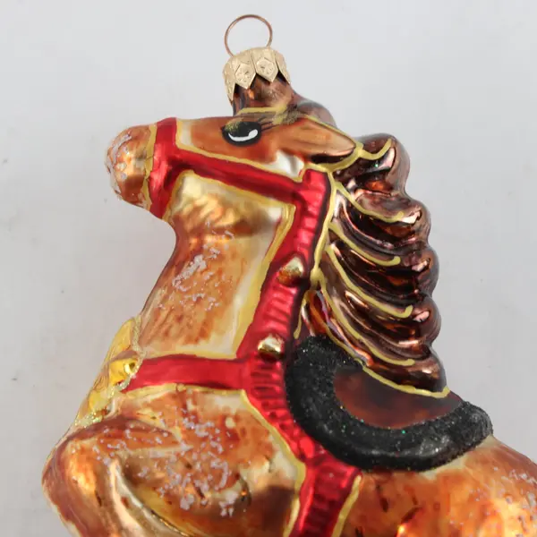 Christopher Radko 1997 Vintage Christmas Filly Hand Painted Glass Ornament 6.75"