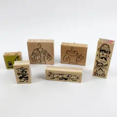 Lot of 6 Stampin' Up! Rubber Wood Fashion Apparel Stamps Assorted Brands