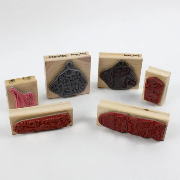 Lot of 6 Stampin' Up! Rubber Wood Fashion Apparel Stamps Assorted Brands