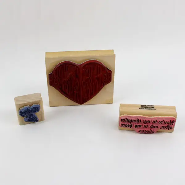Lot of 3 Rubber Wood Stamps Stampin' Up Great Impressions Artistic Stamp