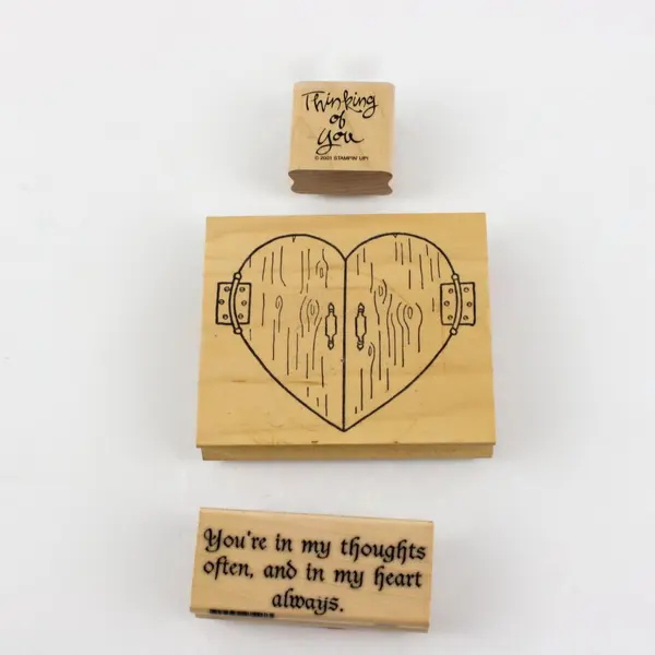 Lot of 3 Rubber Wood Stamps Stampin' Up Great Impressions Artistic Stamp