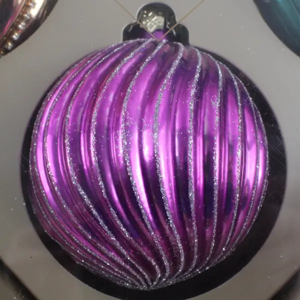 Christian Siriano Set of 4 Multicolor Glass Ball Christmas Ornaments New Sealed