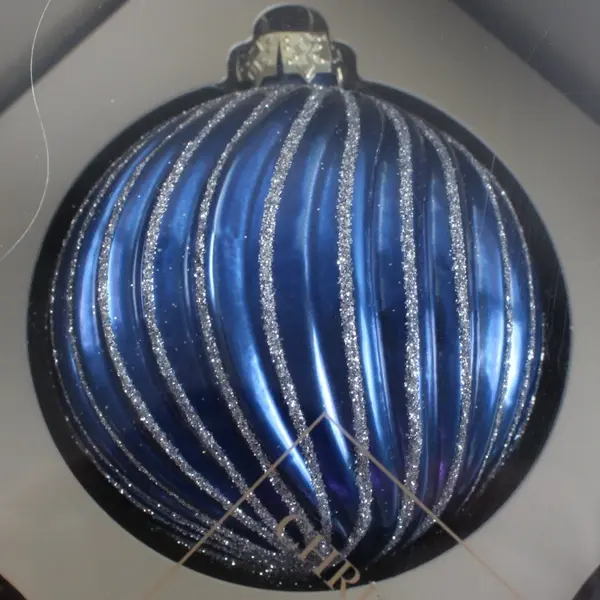 Christian Siriano Set of 4 Multicolor Glass Ball Christmas Ornaments New Sealed