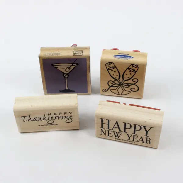 Lot of 8 Mixed Brand Wood-Mounted Stamps Stampin' Up! Stampabilities