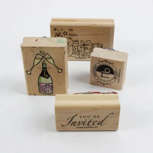 Lot of 8 Mixed Brand Wood-Mounted Stamps Stampin' Up! Stampabilities