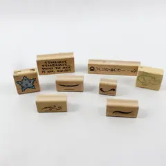 Lot of 8 Rubber & Wood Stamps Assorted Themes Brands Sizes