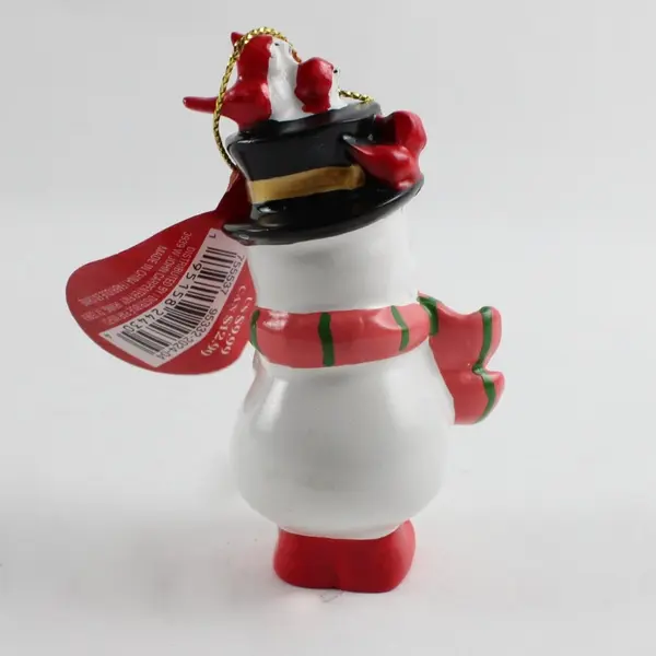 Vintage Ashland Christmas Ceramic Snowman Ornament Tagged 3.5in Chip