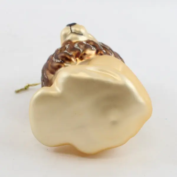 Northlight Sitting Lion Glass Ornament Gold Brown Glitter Mane Closed Eyes 4.25"