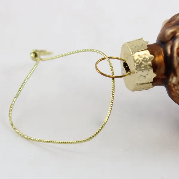 Northlight Sitting Lion Glass Ornament Gold Brown Glitter Mane Closed Eyes 4.25"