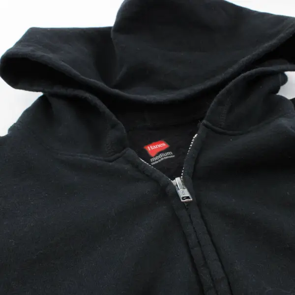 Hanes Black Zip-Up Hoodie Women's Medium