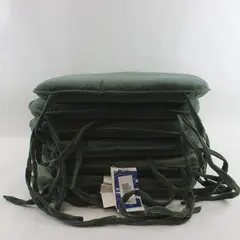 Lot of 6 Unbranded Green Tie-On Chair Cushions Seat Pads 16x16