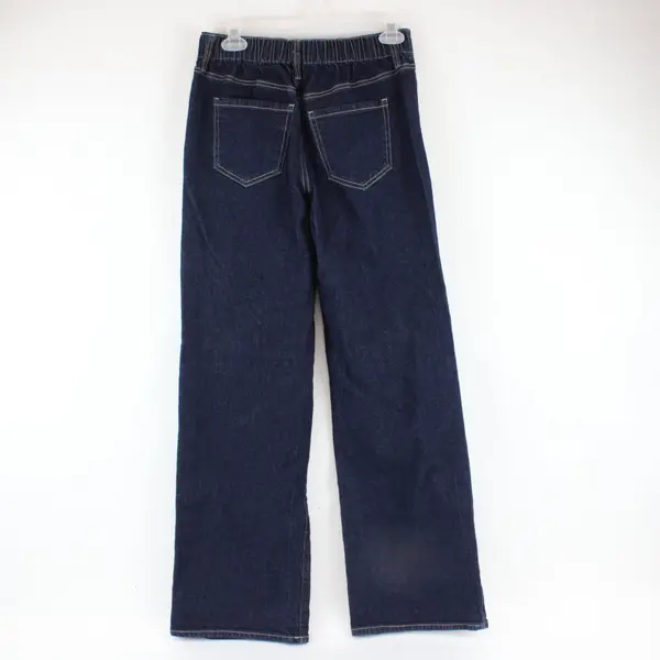 No Boundaries Women's Dark Wash Wide Leg Stretch Waist Jeans Sz S 4-6